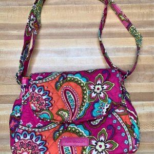 Vera Bradley Purse Crossbody Pink Print Adjustable Strap